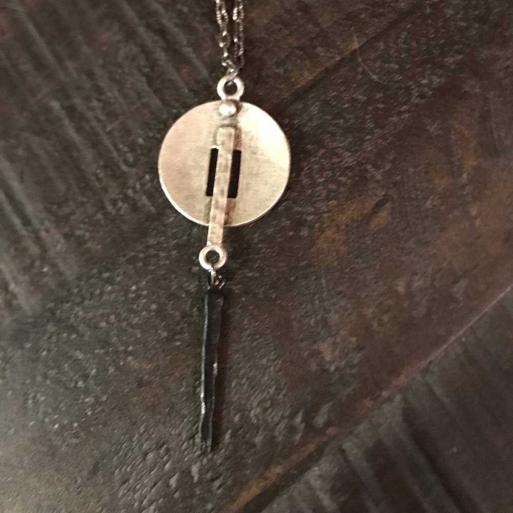 Mid century modern geometric edgy Artisan necklace